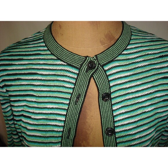 New NWT Womens Worth New York Designer Cardigan Sweater XS Green Blue White Blac - Picture 4 of 10